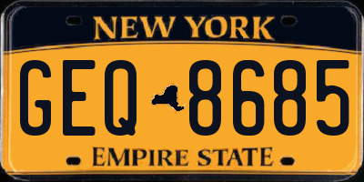 NY license plate GEQ8685