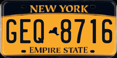 NY license plate GEQ8716