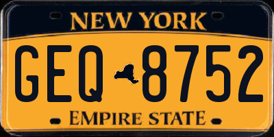 NY license plate GEQ8752