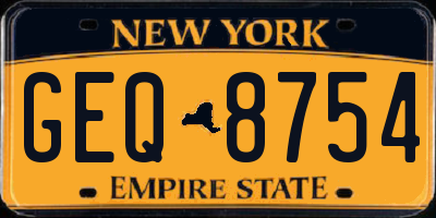 NY license plate GEQ8754
