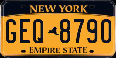 NY license plate GEQ8790