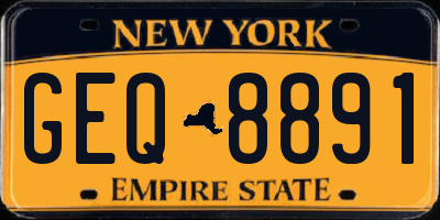 NY license plate GEQ8891