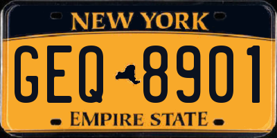 NY license plate GEQ8901