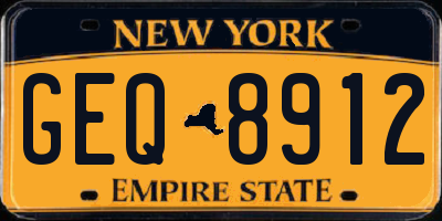 NY license plate GEQ8912