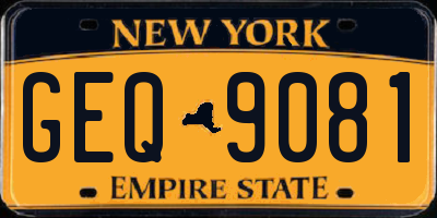 NY license plate GEQ9081