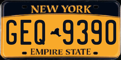 NY license plate GEQ9390