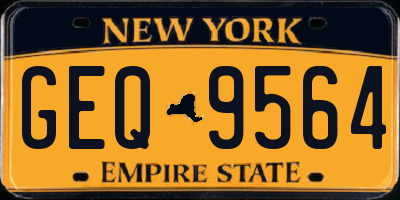 NY license plate GEQ9564