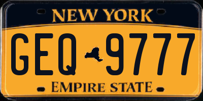 NY license plate GEQ9777