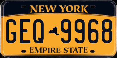 NY license plate GEQ9968