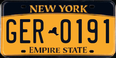 NY license plate GER0191