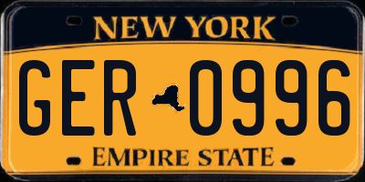 NY license plate GER0996