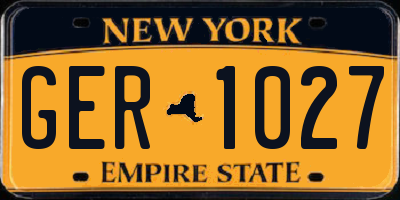 NY license plate GER1027