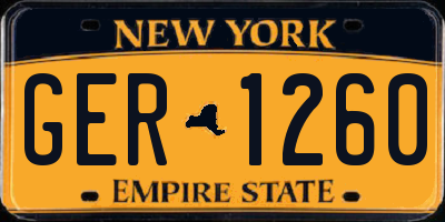 NY license plate GER1260