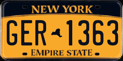 NY license plate GER1363