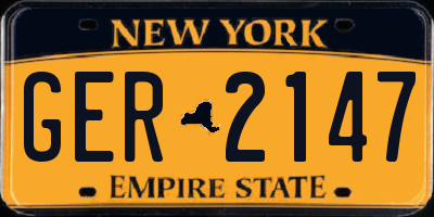 NY license plate GER2147