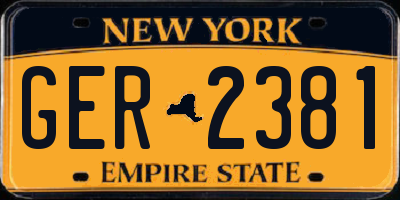 NY license plate GER2381