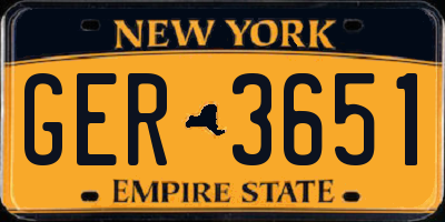 NY license plate GER3651
