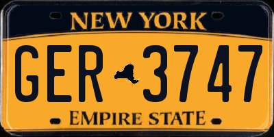 NY license plate GER3747