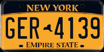 NY license plate GER4139