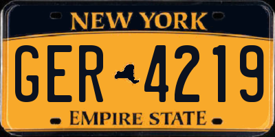 NY license plate GER4219