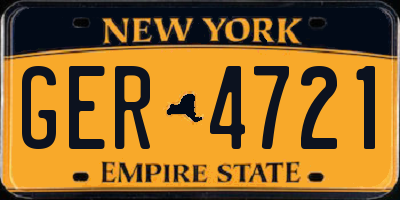NY license plate GER4721