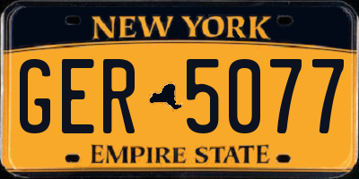 NY license plate GER5077