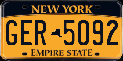 NY license plate GER5092