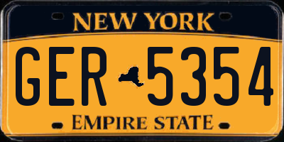 NY license plate GER5354