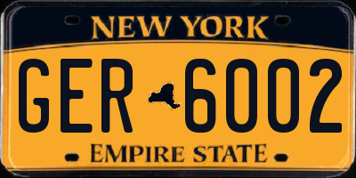 NY license plate GER6002