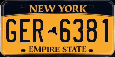 NY license plate GER6381