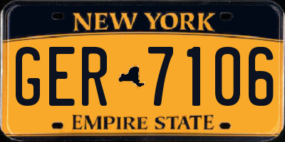 NY license plate GER7106
