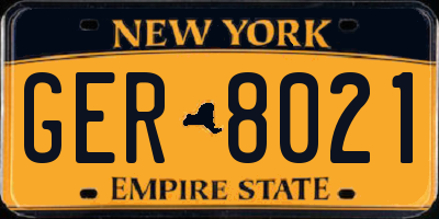 NY license plate GER8021