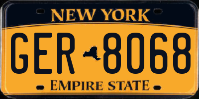 NY license plate GER8068