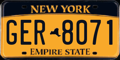 NY license plate GER8071