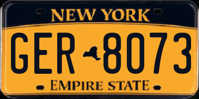 NY license plate GER8073