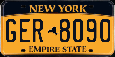 NY license plate GER8090
