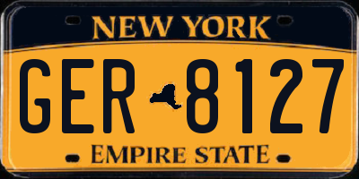 NY license plate GER8127