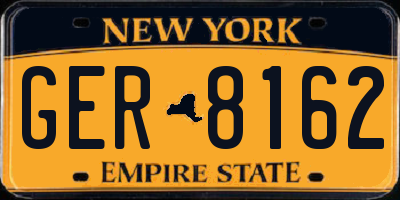 NY license plate GER8162