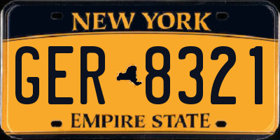 NY license plate GER8321