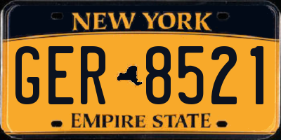 NY license plate GER8521