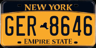 NY license plate GER8646