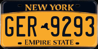 NY license plate GER9293