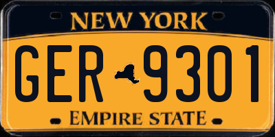 NY license plate GER9301