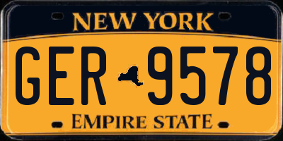 NY license plate GER9578