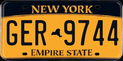 NY license plate GER9744
