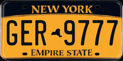 NY license plate GER9777