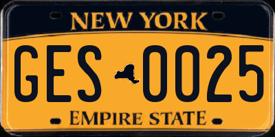 NY license plate GES0025