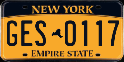 NY license plate GES0117