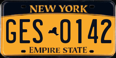 NY license plate GES0142