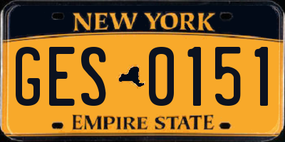 NY license plate GES0151